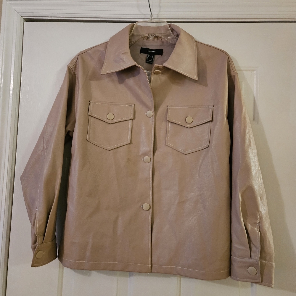 Forever 21 Casual Faux Leather Jacket. Size Large Western Style Pockets.